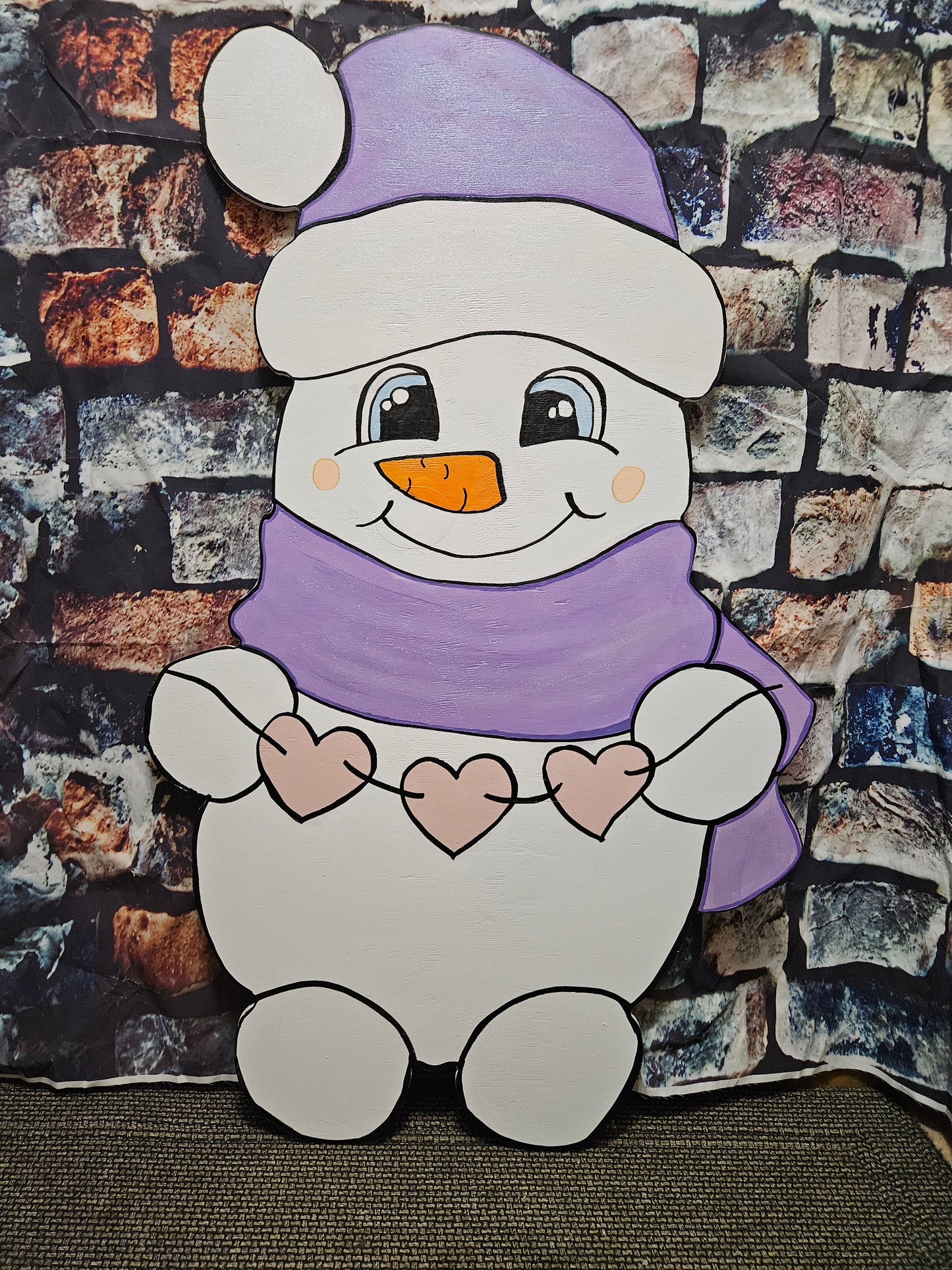 Cute Snowman Wood Yard Art