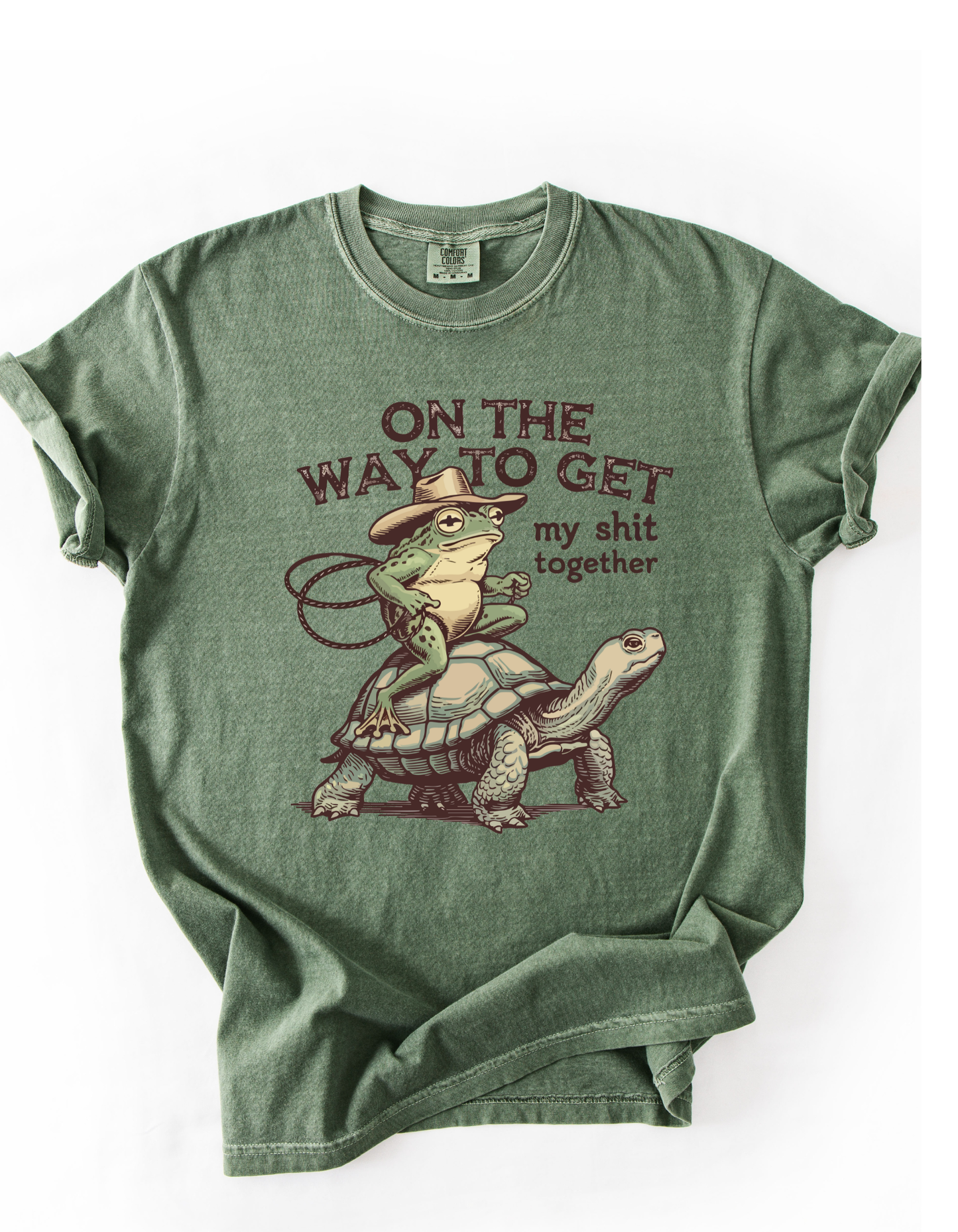 Cowboy Frog Riding Turtle T-Shirt