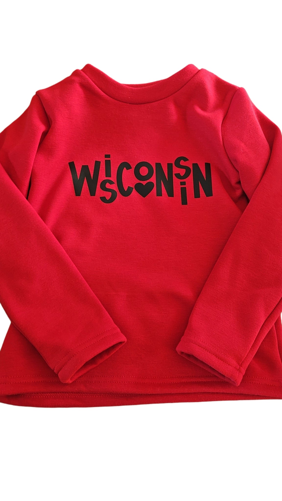 Wisconsin ♡ Red Girls & Women's Sweatshirt