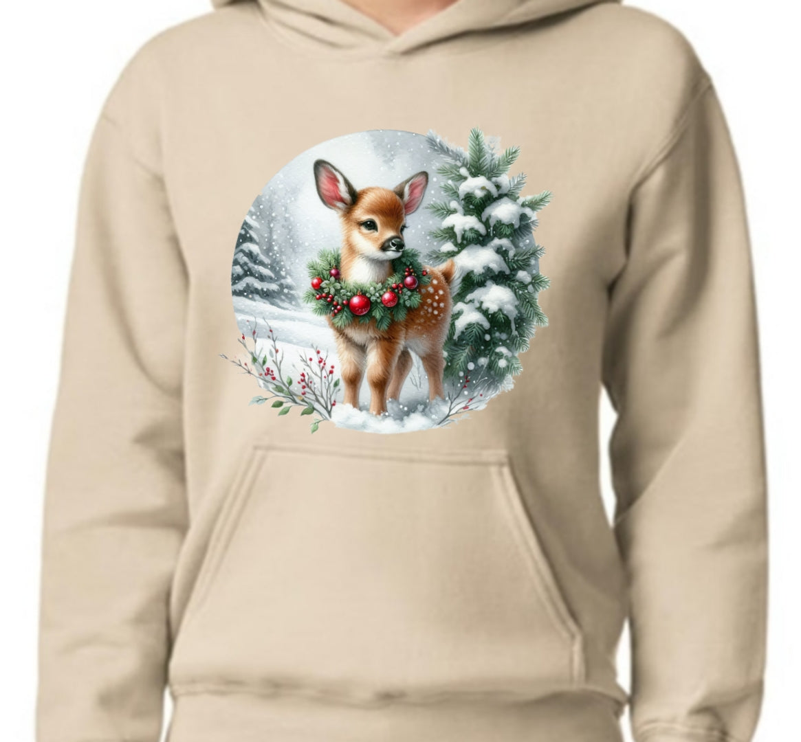 Christmas Top avail in Black or Beige ~ Hooded Sweatshirt, Crew or T-Shirt