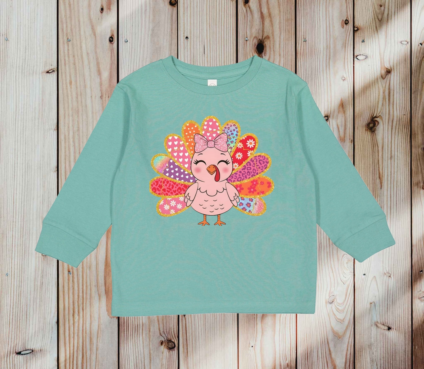 Rabbit Skins RS3302 - Toddler Long-Sleeve, Girls Thanksgiving Top
