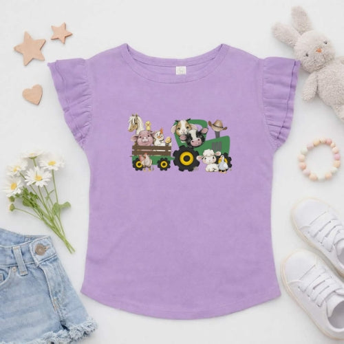 Farmyard Fun Flutter Sleeve T-Shirt