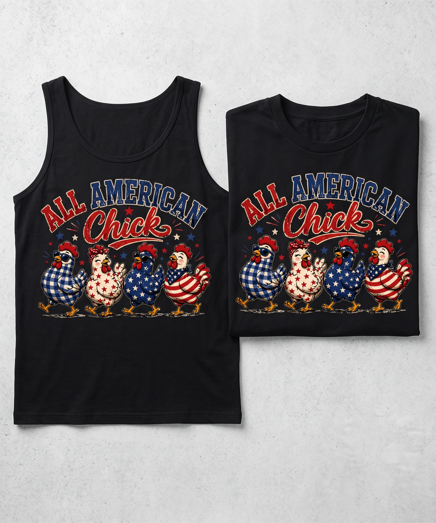 4th of July Top - Chicken Patriotic T-Shirt