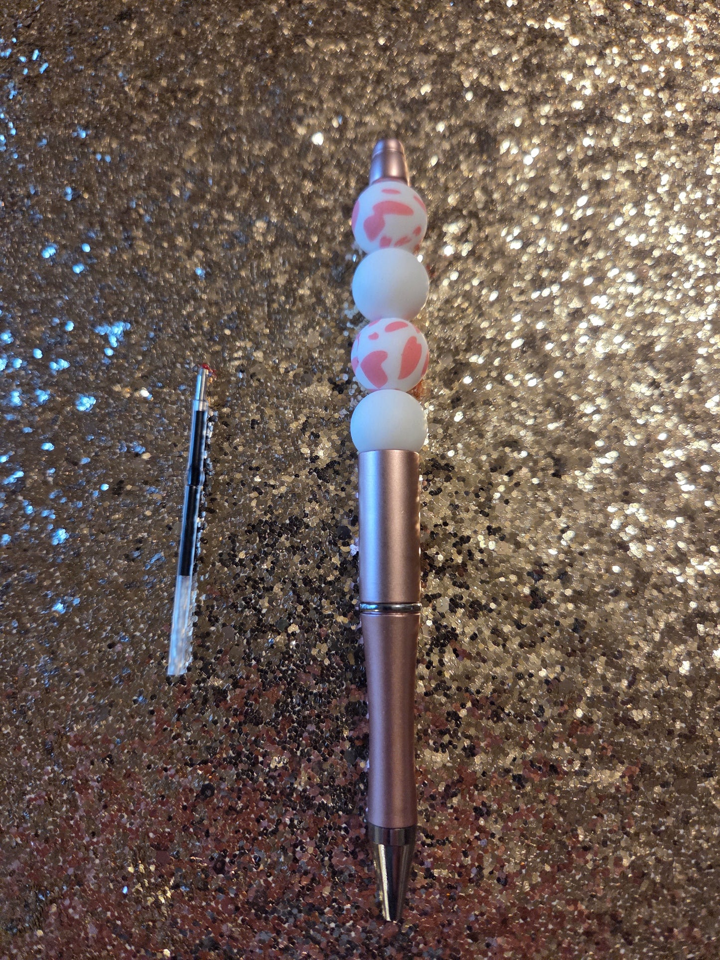 Pink Cowprint Pen with one Ink Refill