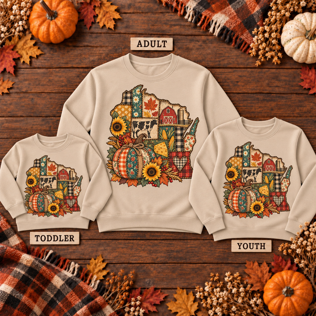 Fall Patchwork Wisconsin Top