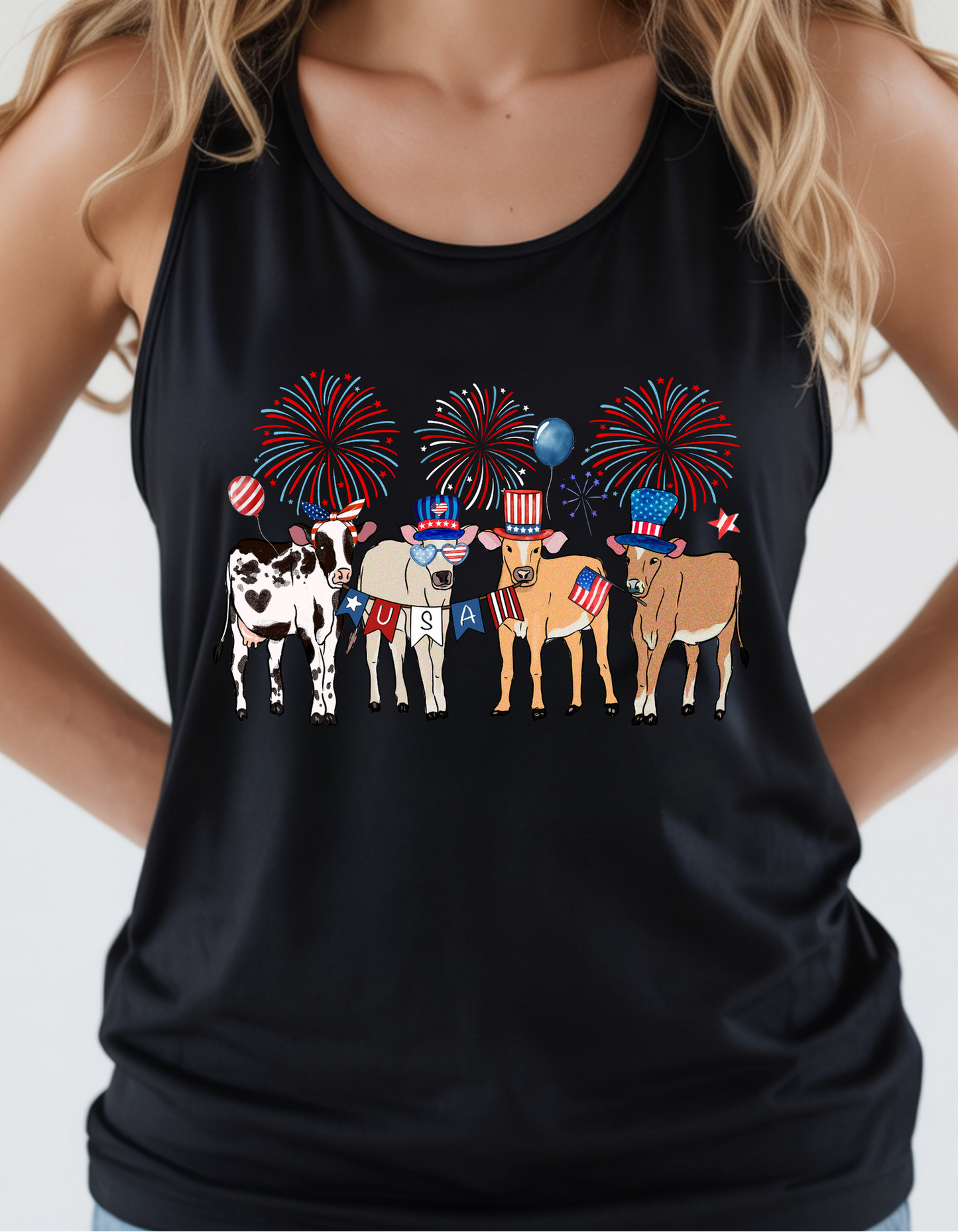 Cow Patriotic Shirt ~ π Tank Top