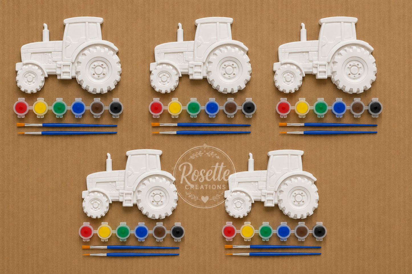 Paint Kit - Tractor - Brushes - Paint Set of 5