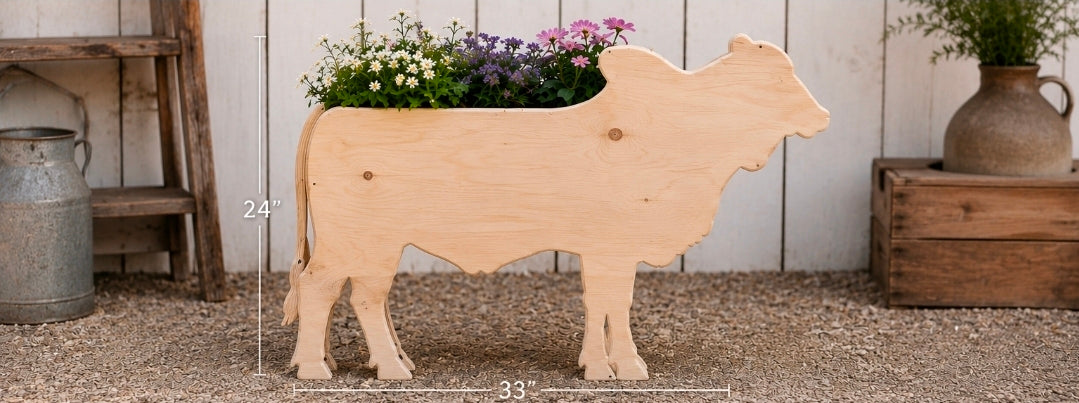 Brahman Cow Flower Planter- Garden Decor Indoor/ Outdoor