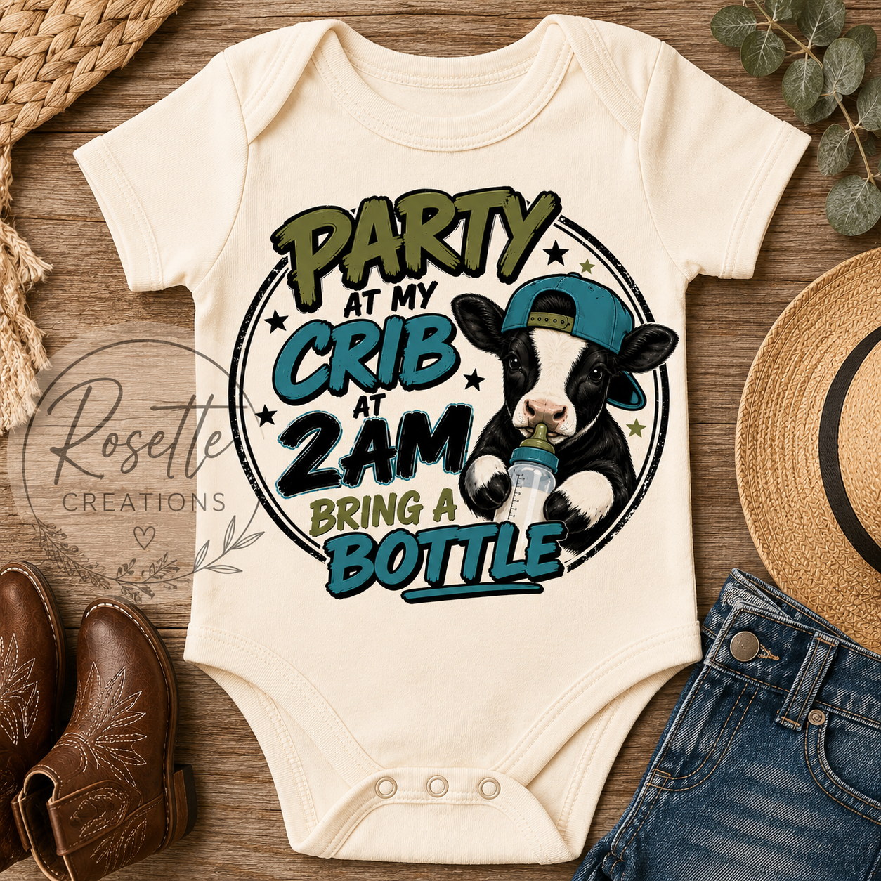 Gender Neutral Baby Onesie - Party at My Crib