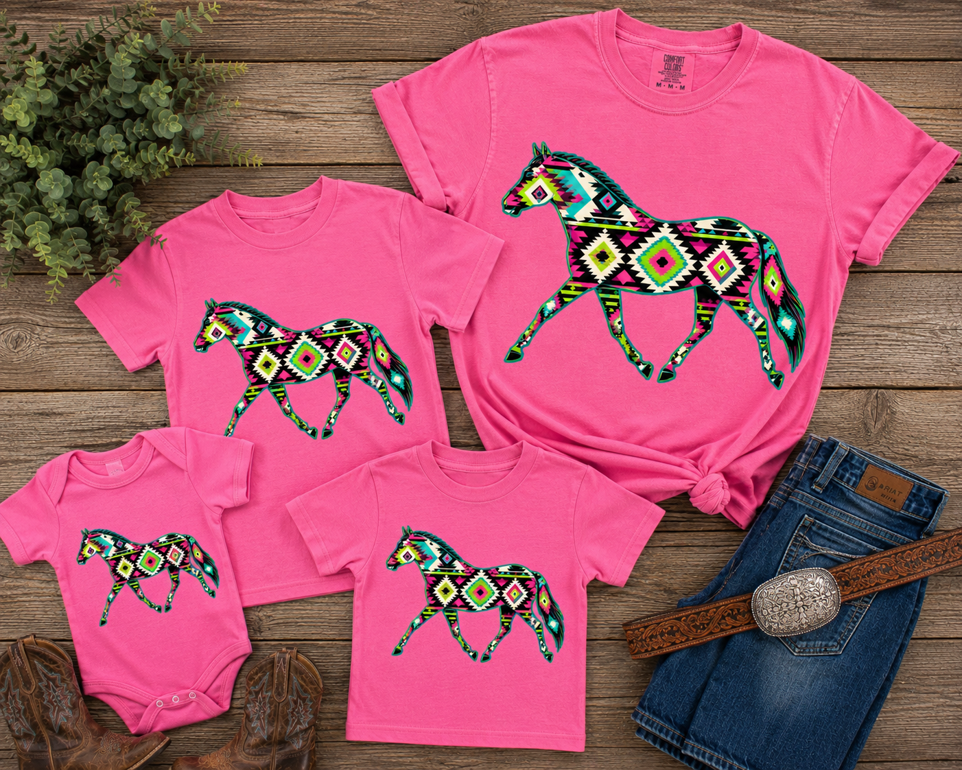Aztec Horse Shirt Neon