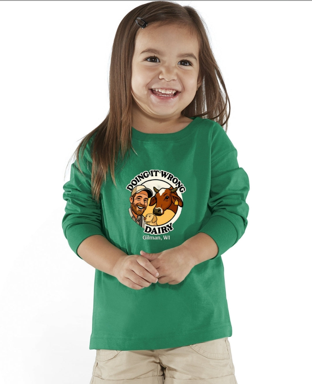 Rabbit Skins RS3302 - Toddler Long-Sleeve, Doing it Wrong Dairy Toddler Apparel