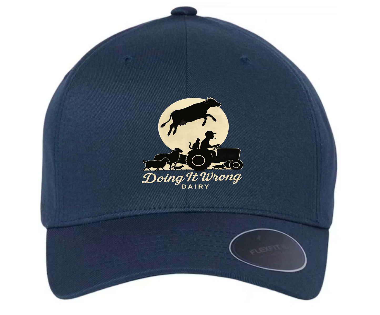 Doing It Wrong Dairy, Moon Logo - Flexfit 6100NU