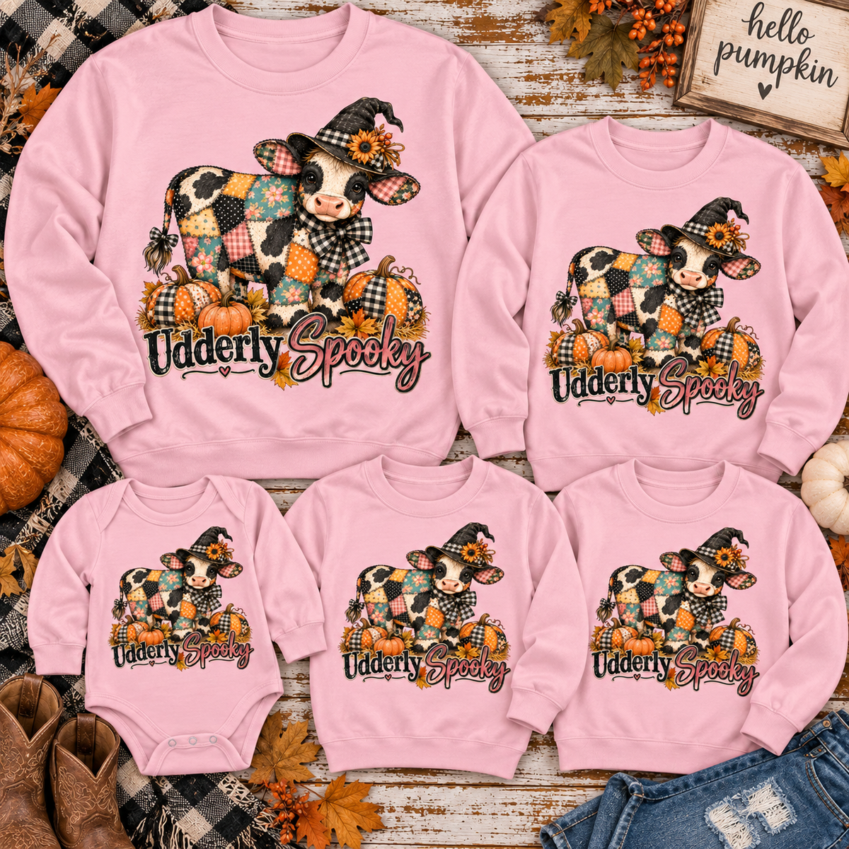 "Udderly Spooky" Halloween Cow Top
