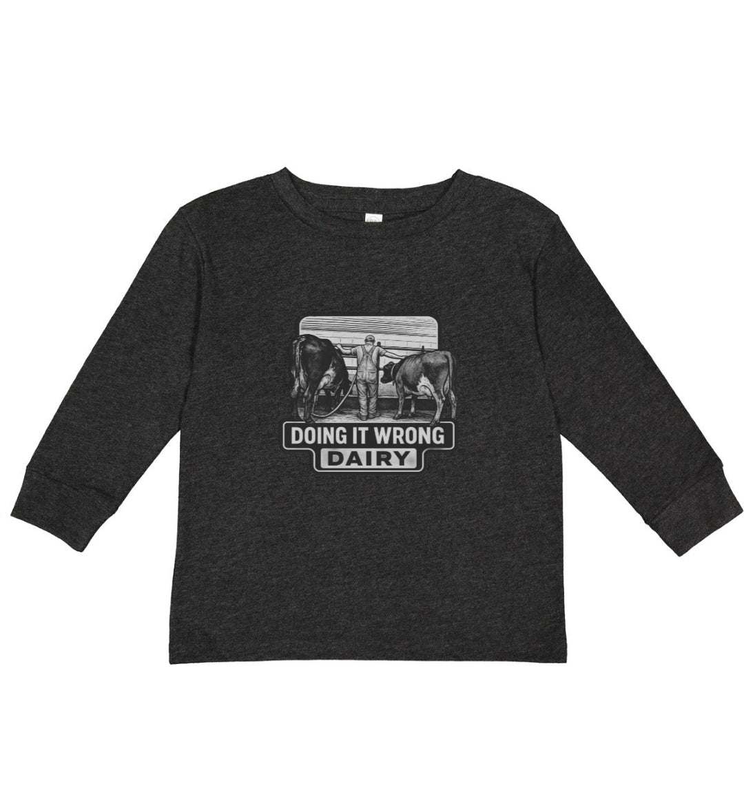 Rabbit Skins RS3302 - Toddler Long-Sleeve, Doing it Wrong Dairy Toddler Apparel