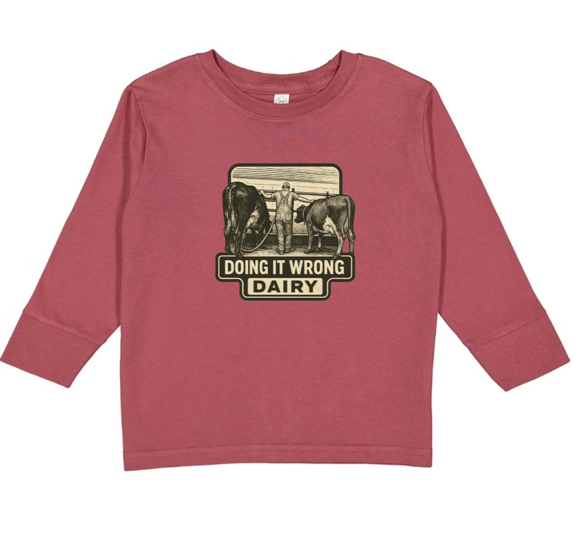 Rabbit Skins RS3302 - Toddler Long-Sleeve, Doing it Wrong Dairy Toddler Apparel