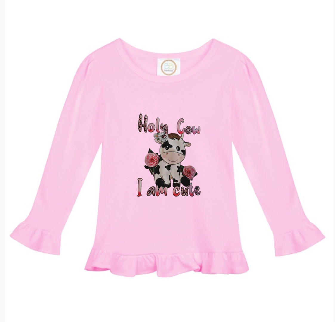 Holy Cow I'm Cute Flutter Sleeve Top