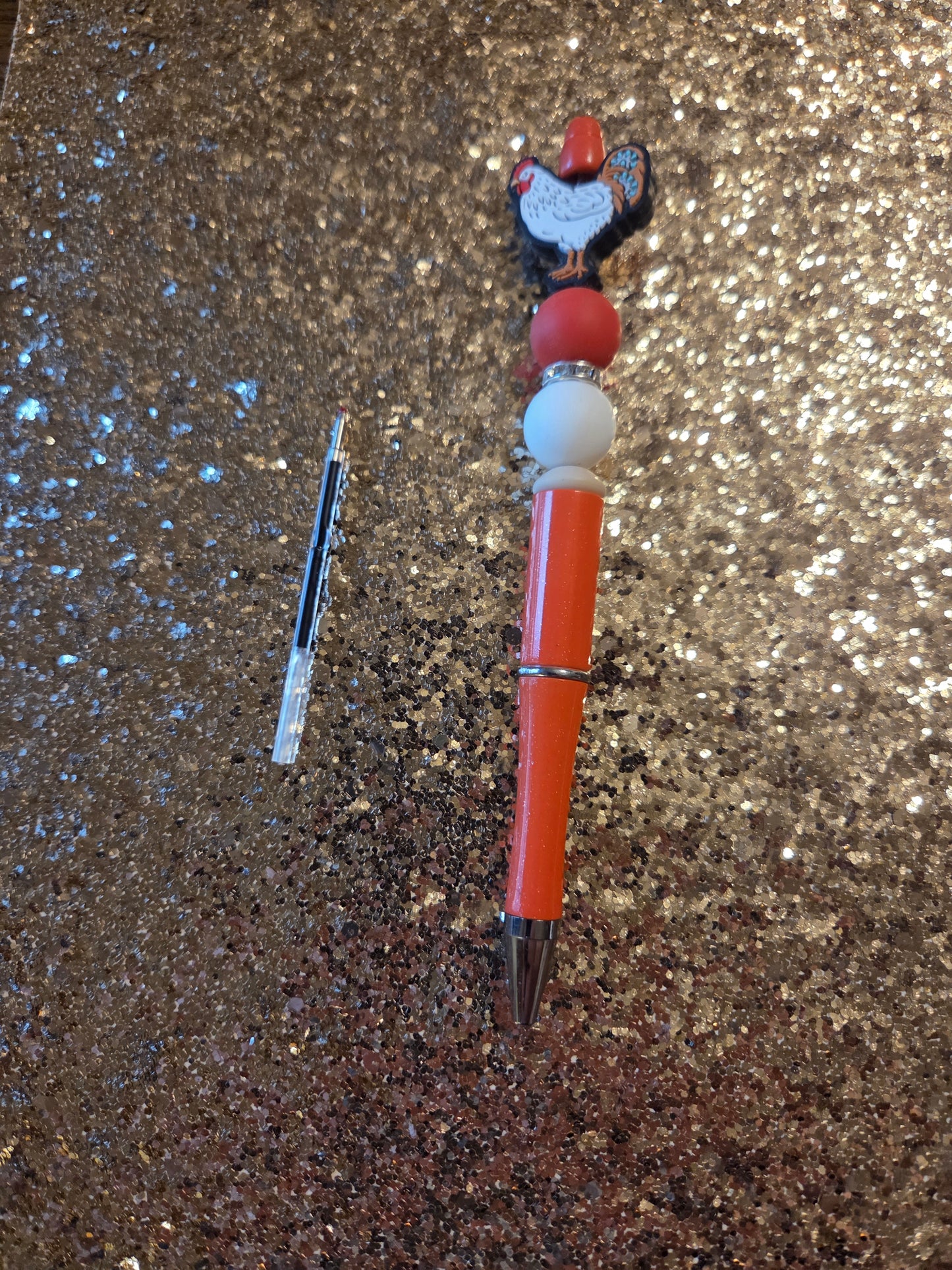 Red Chicken Pen with one Ink Refill