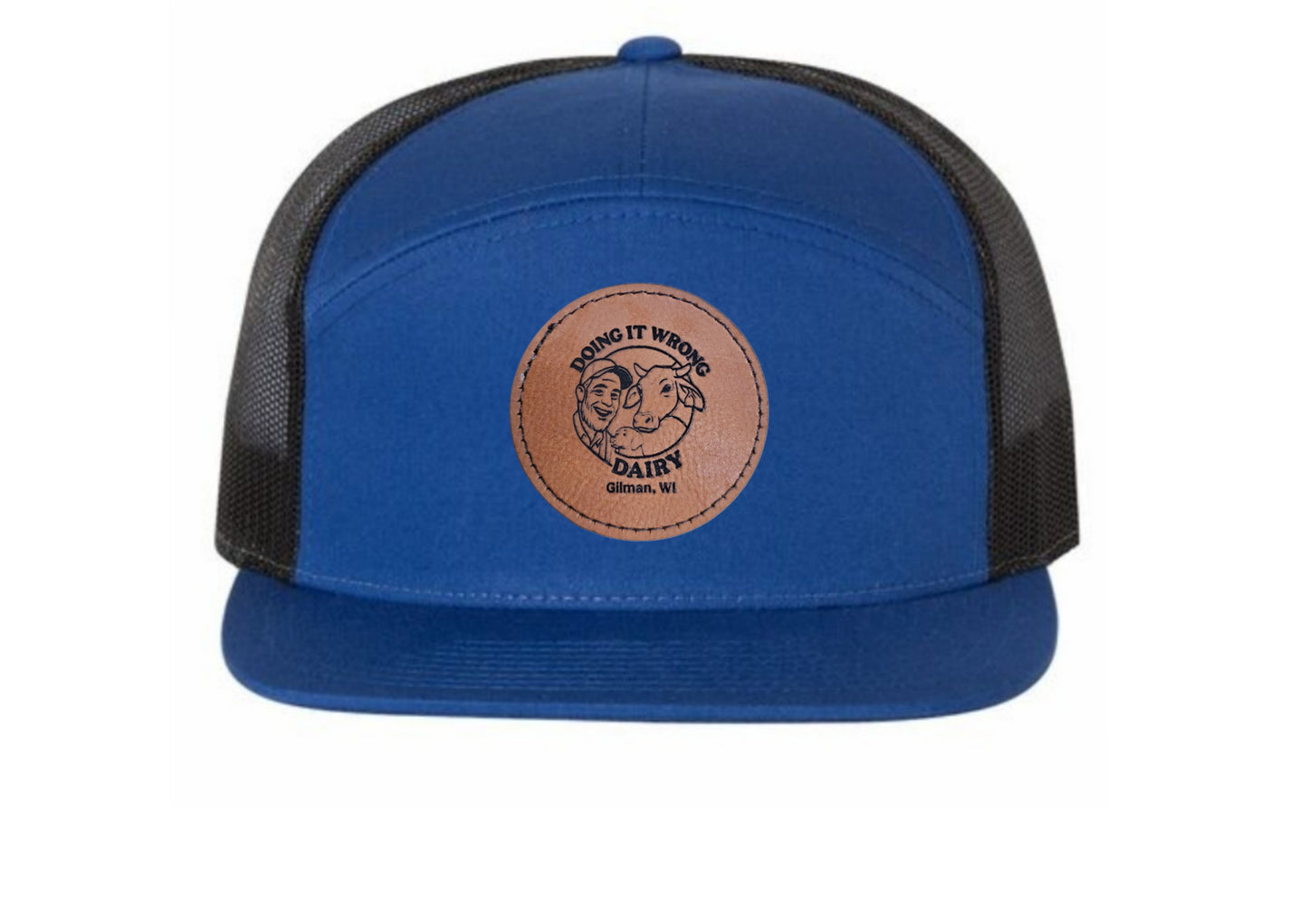 Doing it Wrong Dairy Leather Patch Trucker Hat