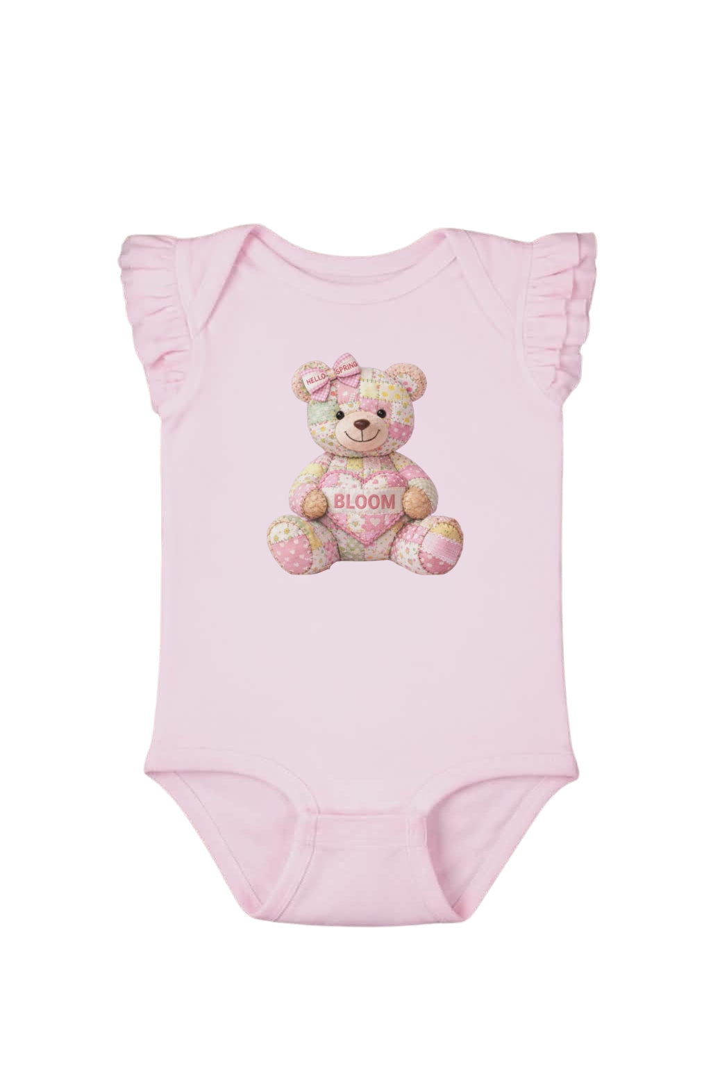 Spring Bloom Quilt Teddy Bear Onesie