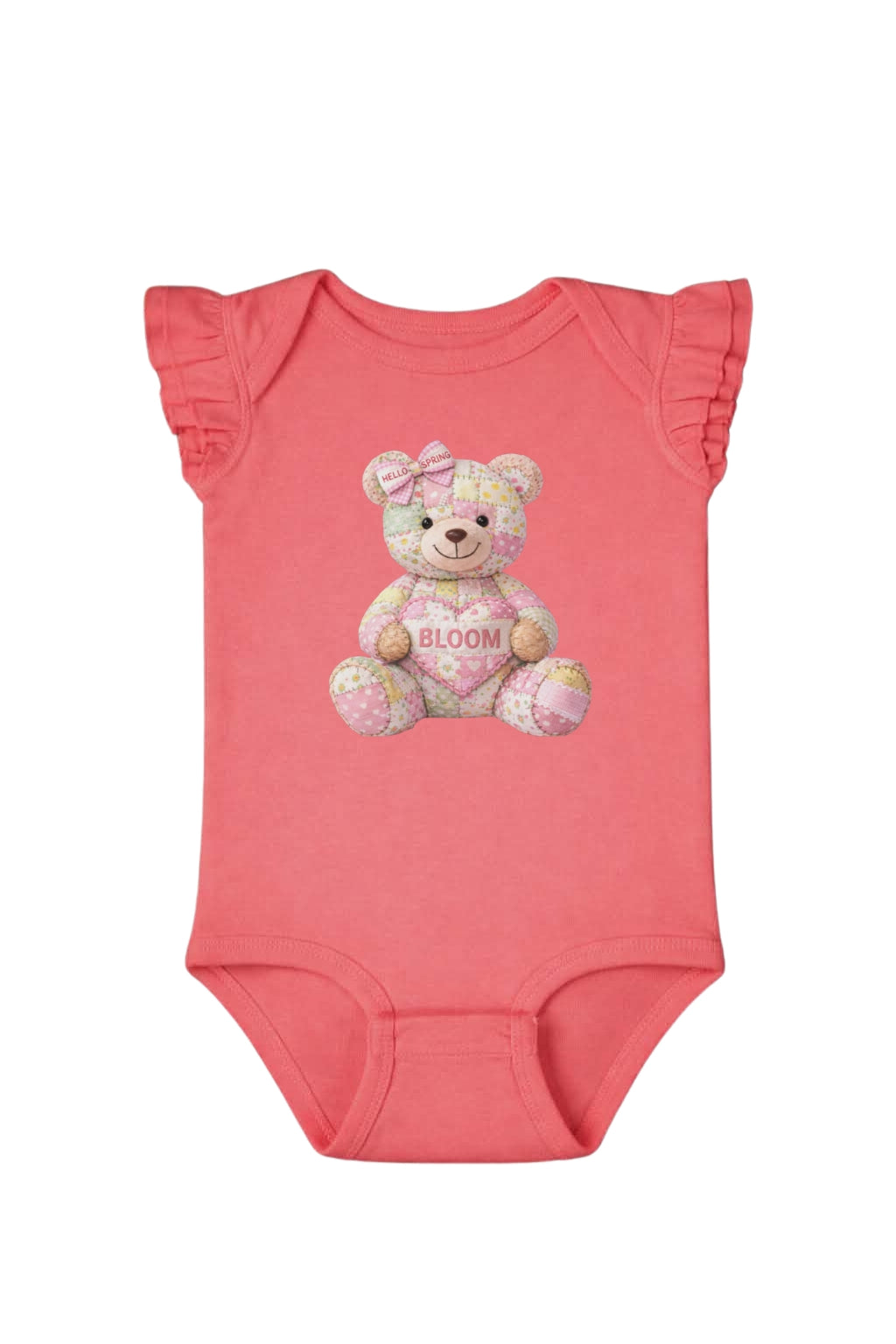 Spring Bloom Quilt Teddy Bear Onesie