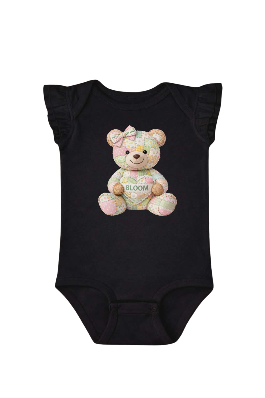 Spring Bloom Quilt Teddy Bear Onesie