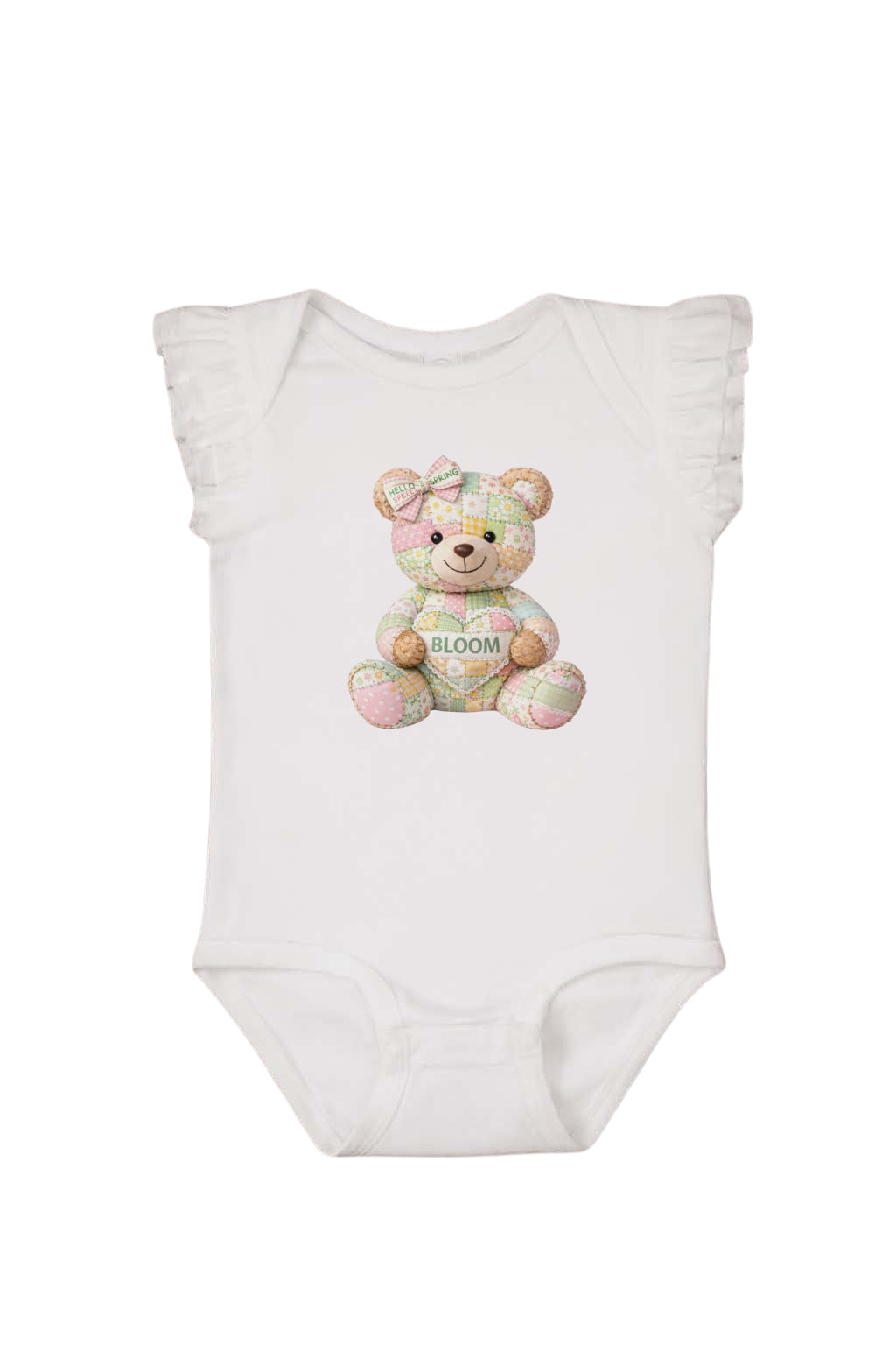 Bloom Quilt Teddy Bear Onesie