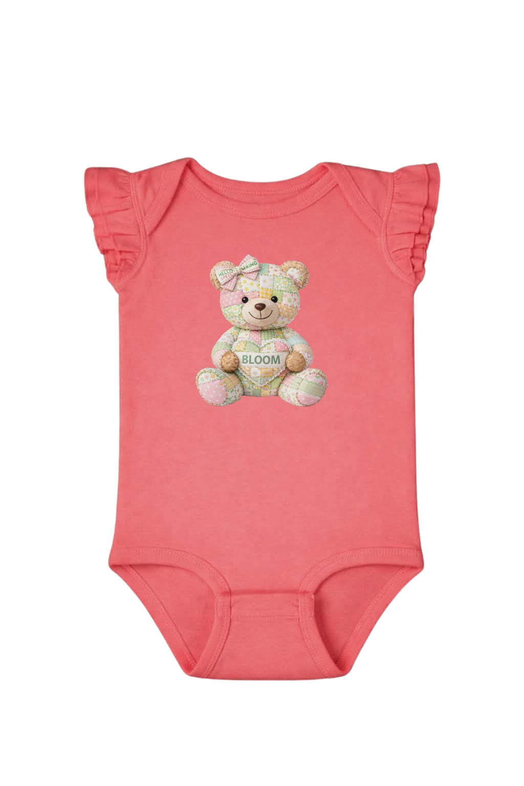 Bloom Quilt Teddy Bear Onesie
