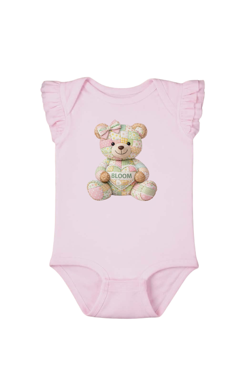 Bloom Quilt Teddy Bear Onesie