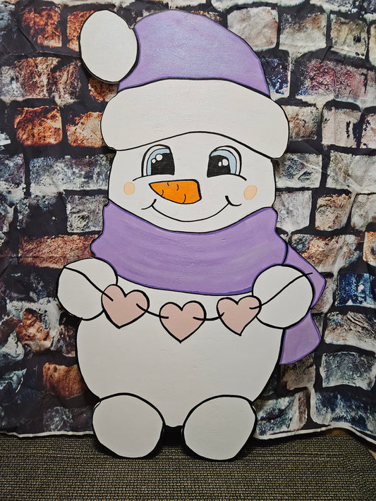 Cute Snowman Wood Yard Art