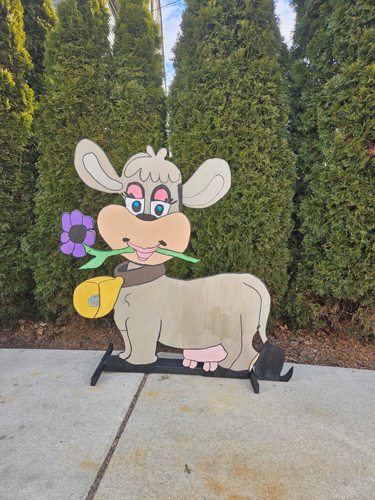 Cow Wood Decor Outdoor