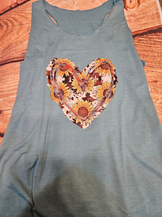 Sunflower Cowhide Tank