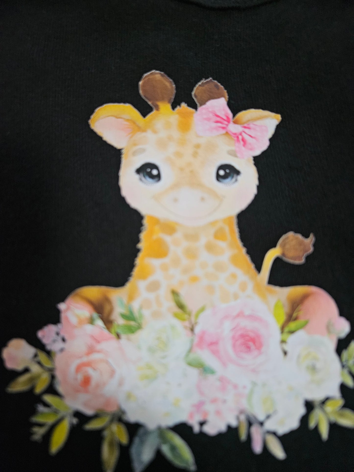 Floral Flutter Sleeve Giraffe