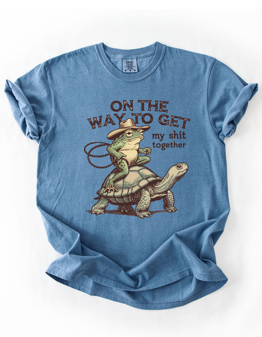 Cowboy Frog Riding Turtle T-Shirt