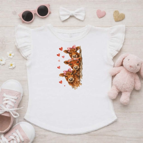 Jersey Peekaboo Flutter Sleeve T-Shirt