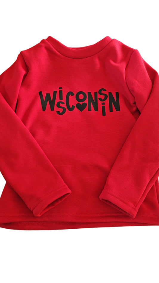 Wisconsin ♡ Red Girls & Women's Sweatshirt