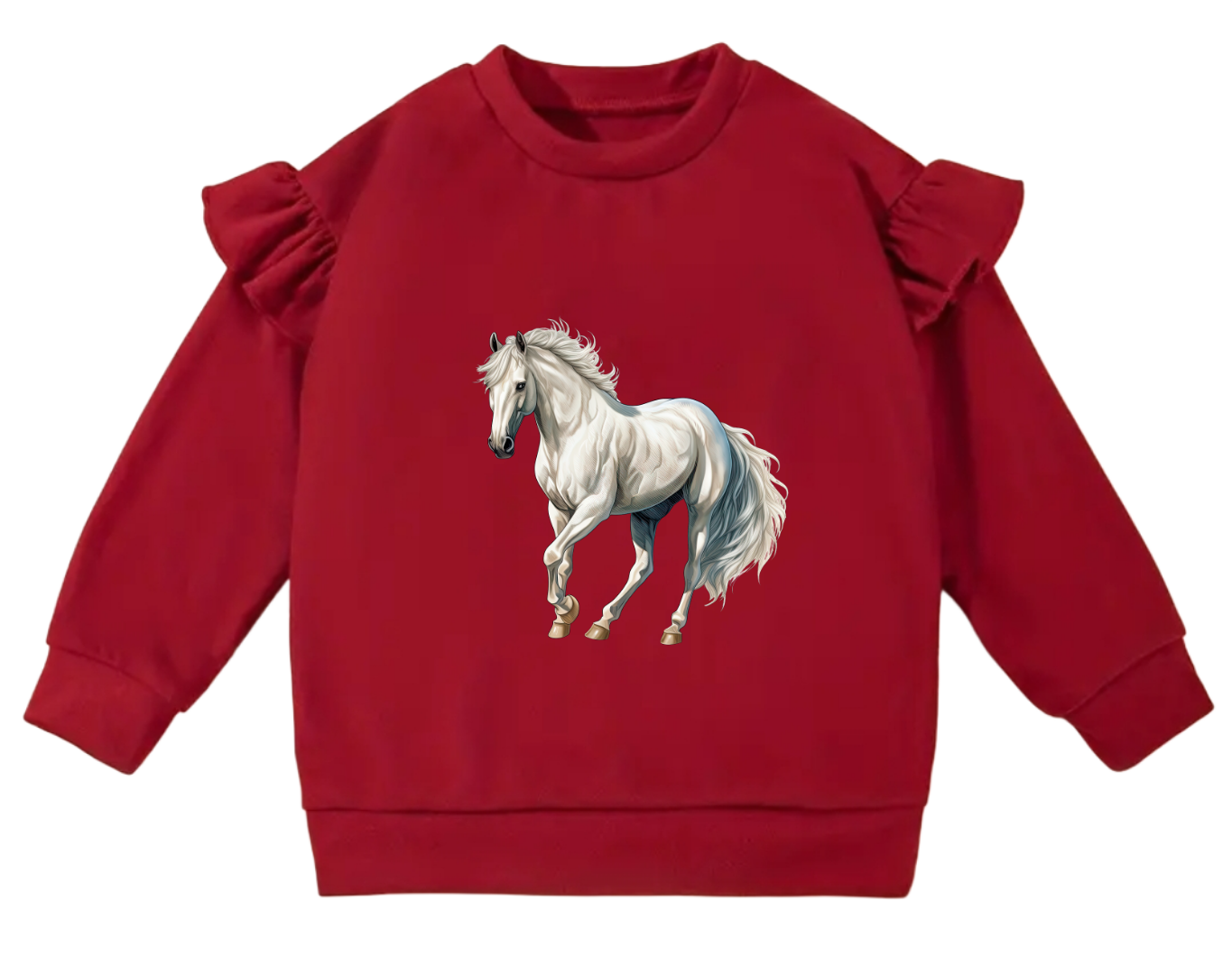 Flutter Sleeve Horse Sweater