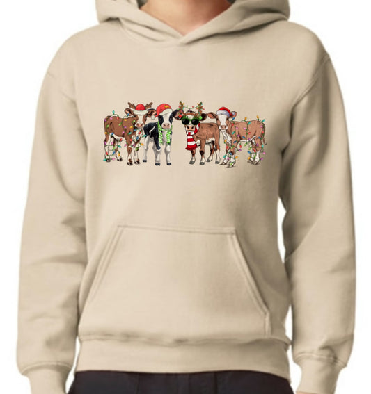 Cow Christmas Hooded Sweatshirt