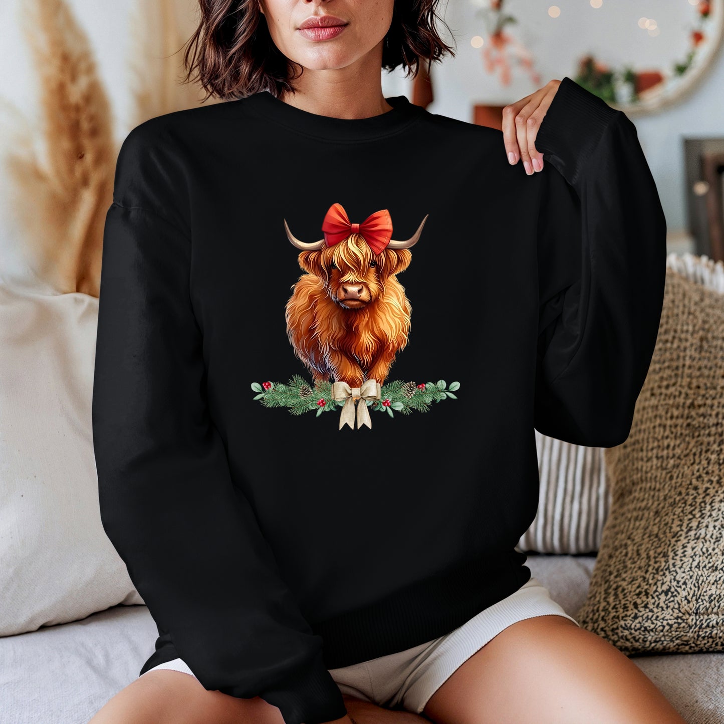 Highland Cow Christmas Sweatshirt