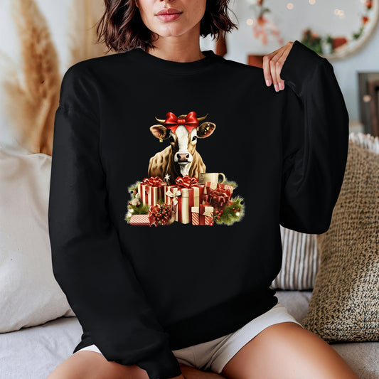 Christmas Jersey Cow Sweater