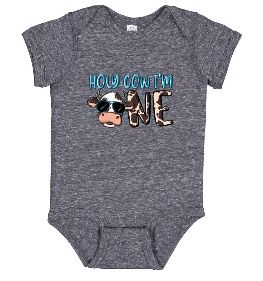 "Holy Cow I'm One" onesie