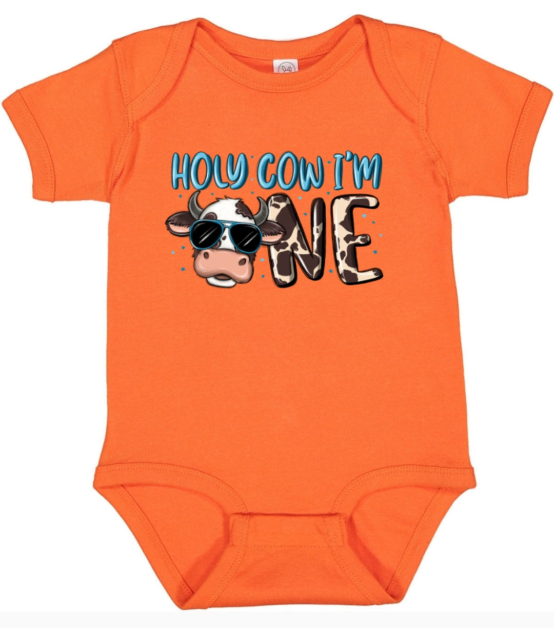 "Holy Cow I'm One" onesie