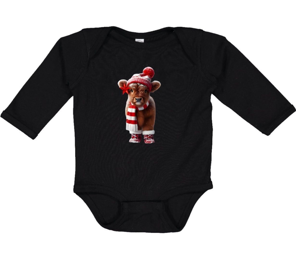 Infant Christmas Cow Onesie Longsleeve