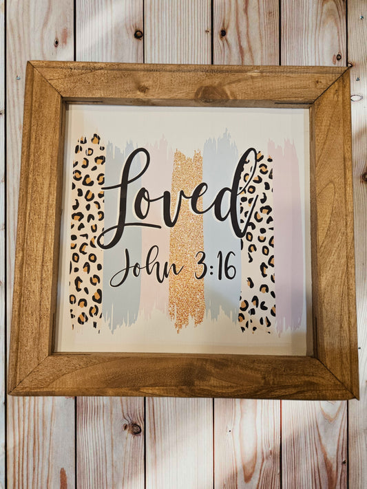 Framed Canvas - Loved - John 3:16