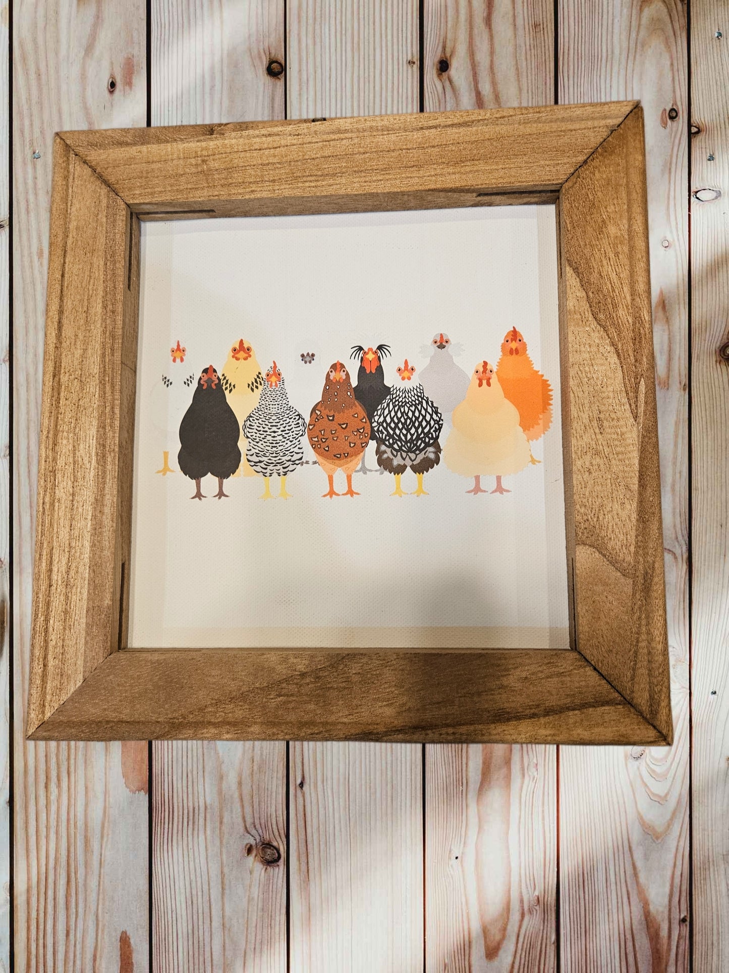 Chicken Breeds Framed Canvas Decor