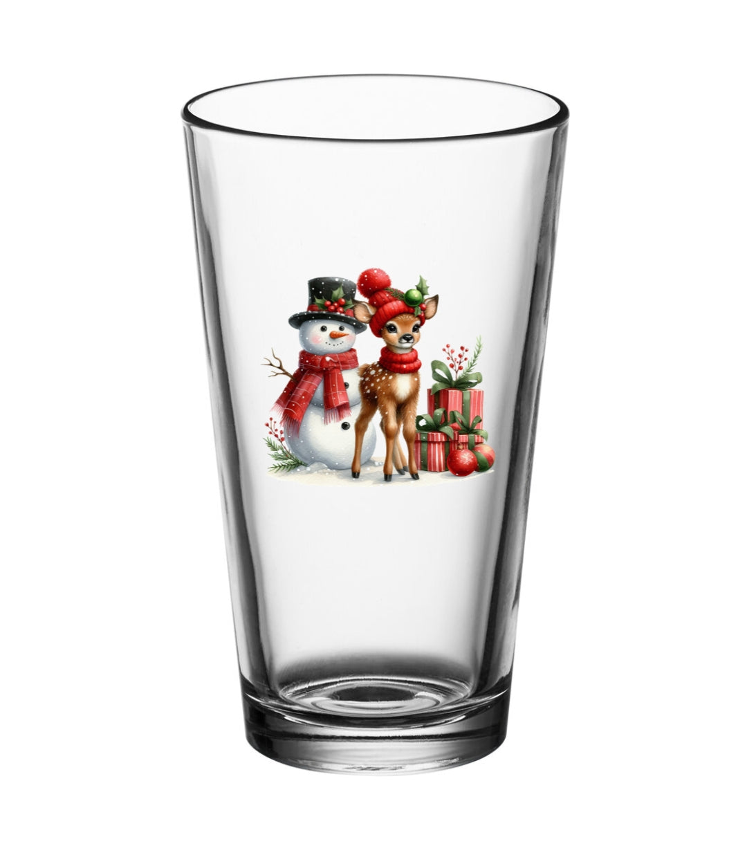 16OZ Glass Cup ~ Christmas