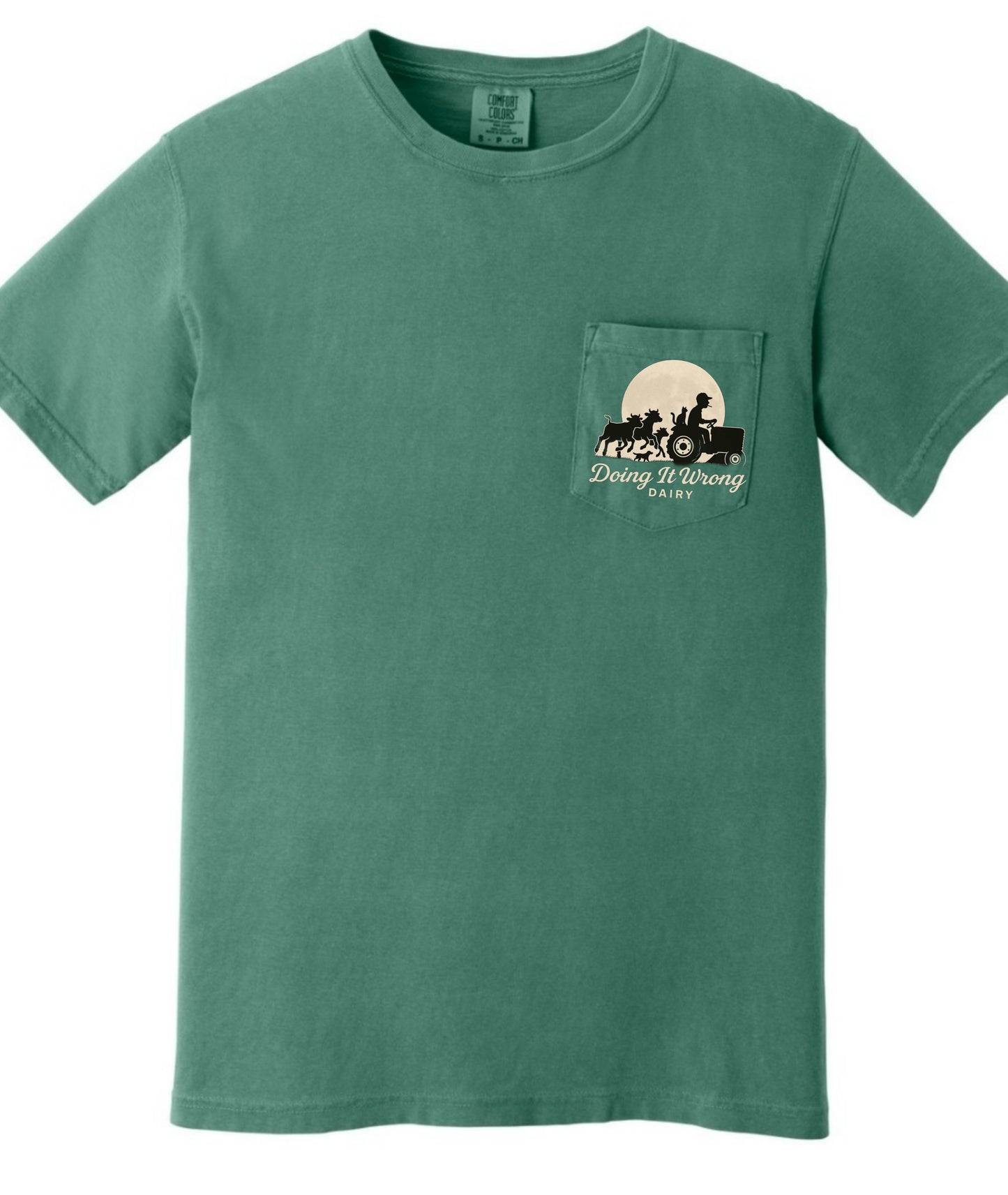 Doing It Wrong Dairy Pocket T-Shirt, Dottie back