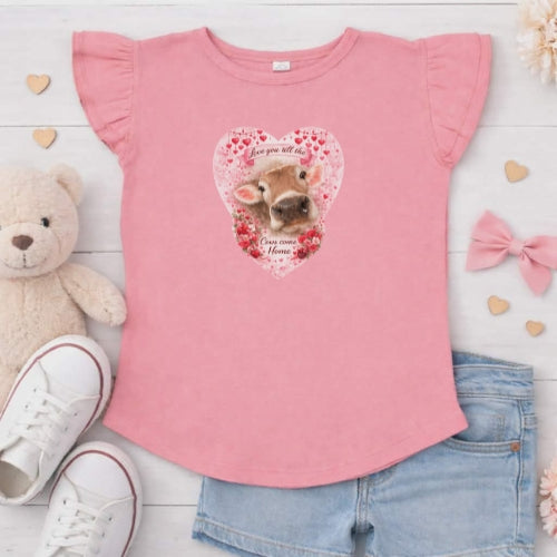 Swiss Cow Love Flutter Sleeve T-Shirt