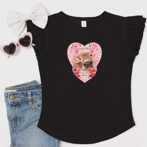 Swiss Cow Love Flutter Sleeve T-Shirt