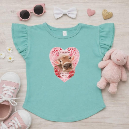 Swiss Cow Love Flutter Sleeve T-Shirt