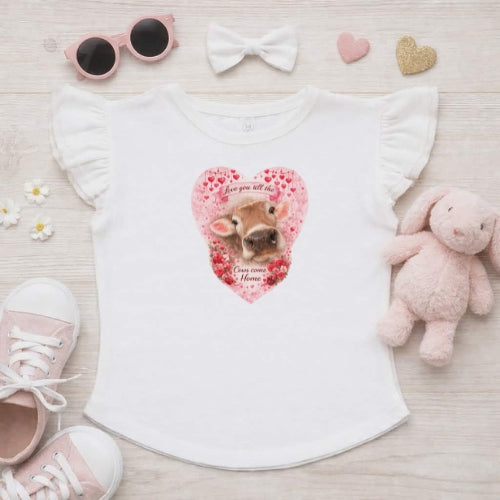 Swiss Cow Love Flutter Sleeve T-Shirt